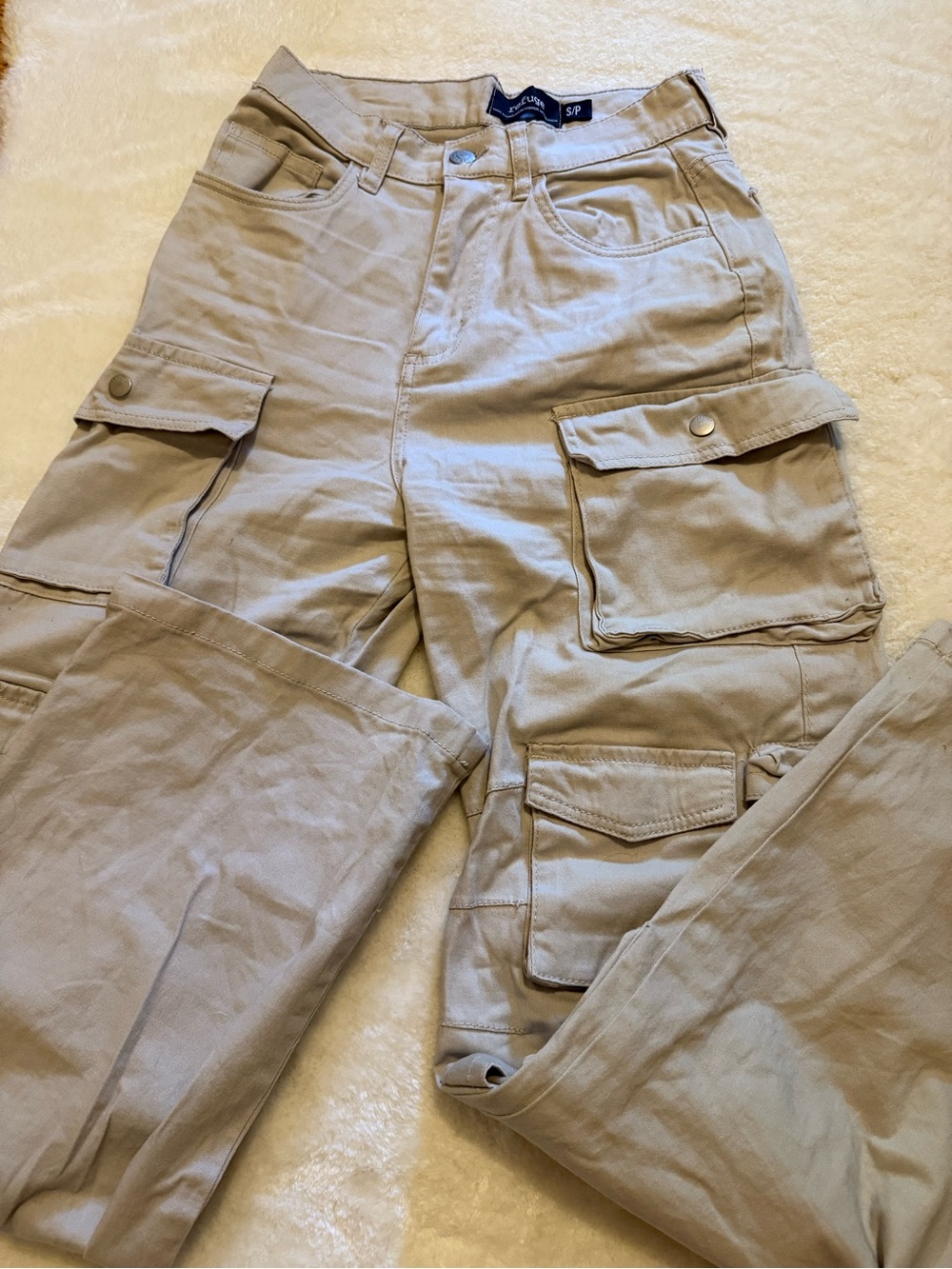 Women’s Utility Cargo Pants - Beige Size S